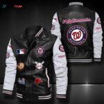 Washington Nationals Leather Bomber Jacket