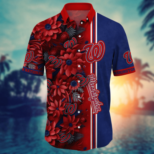 Washington Nationals MLB Flower Hawaii Shirt And Tshirt For Fans, Custom Summer Football Shirts