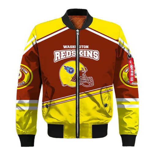 Washington Redskins Brown Yellow Bomber Jacket