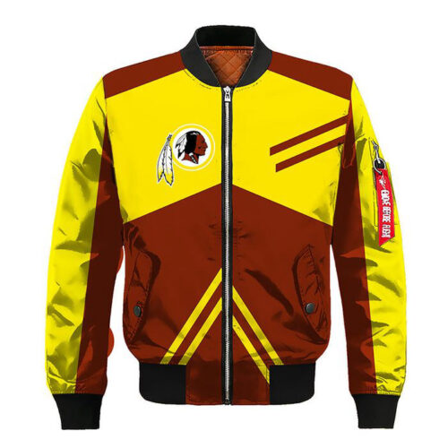 Washington Redskins Brown Yellow Bomber Jacket