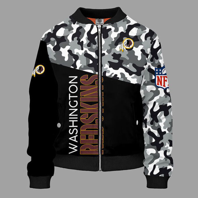 Washington Redskins Camouflage Black Bomber Jacket