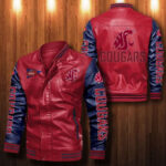 Washington State Cougars Leather Bomber Jacket