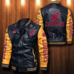 Washington State Cougars Leather Bomber Jacket