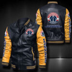 Washington Wizards Leather Bomber Jacket