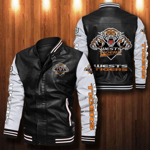 Wests Tigers Leather Bomber Jacket