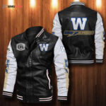 Winnipeg Blue Bombers Leather Bomber Jacket