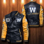 Winnipeg Blue Bombers Leather Bomber Jacket