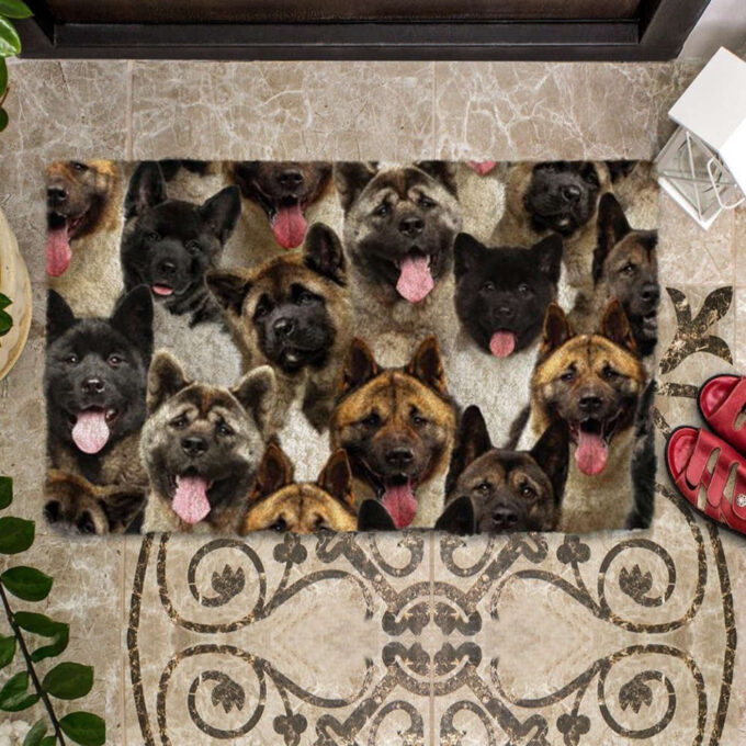 A Bunch Of American Akitas Doormat