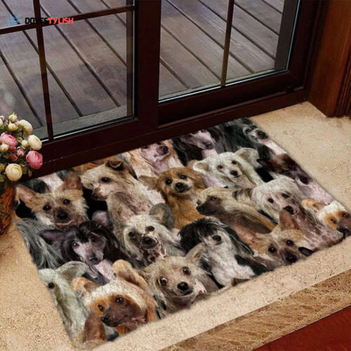 A Bunch Of Chinese Cresteds Doormat