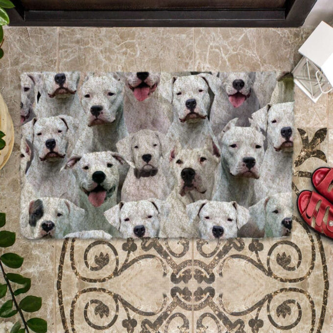 A Bunch Of Dogo Argentinoes Doormat