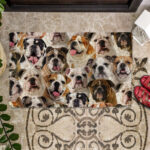 A Bunch Of English/British Bulldogs Doormat