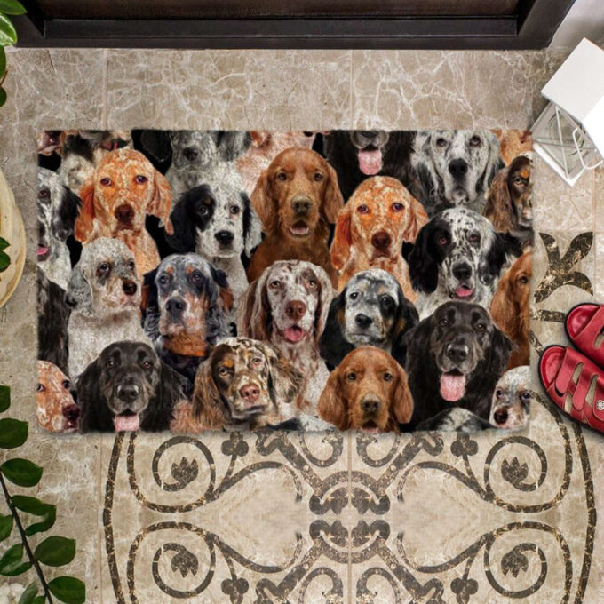 A Bunch Of English Setters Doormat