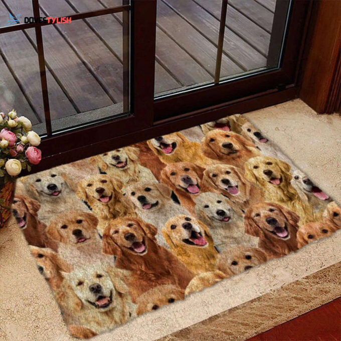 A bunch Of Golden Retrievers Doormat