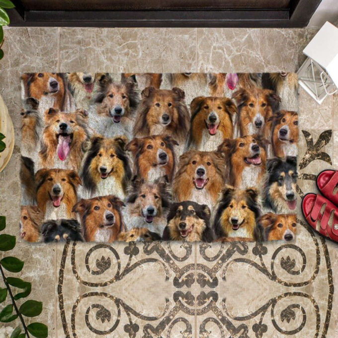 A Bunch Of Rough Collies Doormat