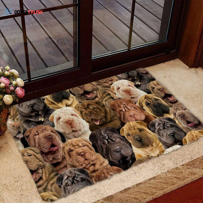 A Bunch Of Shar Peis Doormat