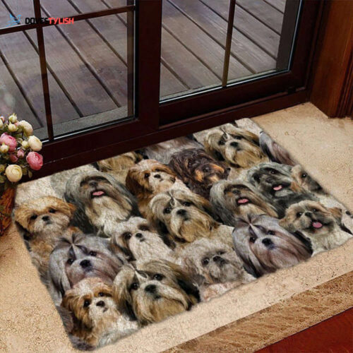 A Bunch Of Bearded Collies Doormat