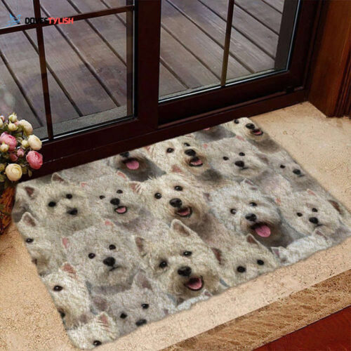 A Bunch Of West Highland White Terriers/Westie Doormat