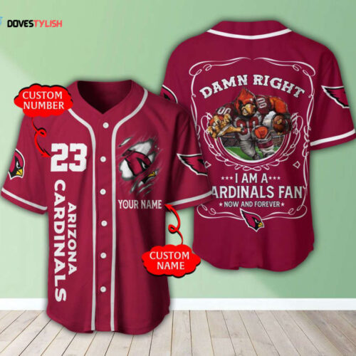 Arizona Cardinals Personalized Baseball Jersey