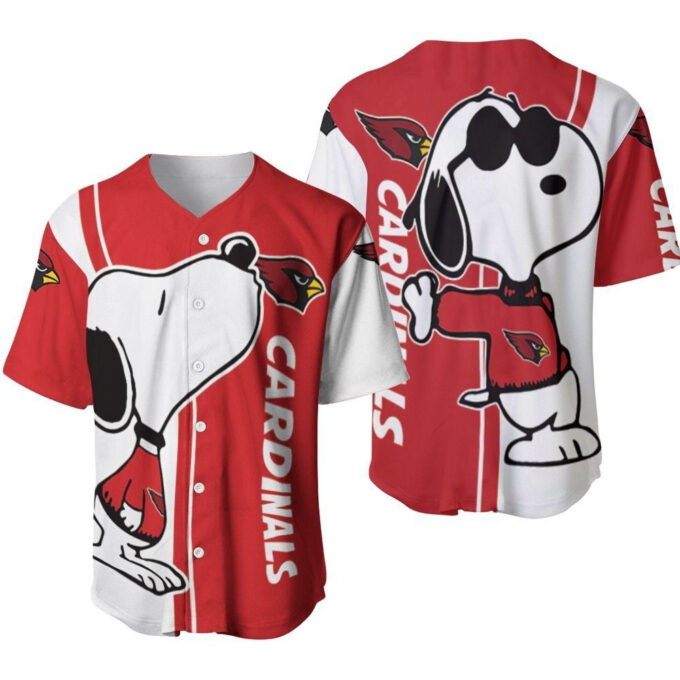 Arizona Cardinals Snoopy Lover Printed Baseball Jersey