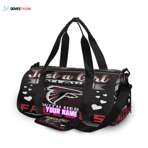 Atlanta Falcons Just A Girl In Love With Her Falcons Personalized Name Travel Bag Gym Bag