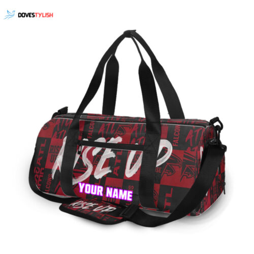 Atlanta Falcons Rise Up Unisex Gift Tee 2024Personalized Name Travel Bag Gym Bag