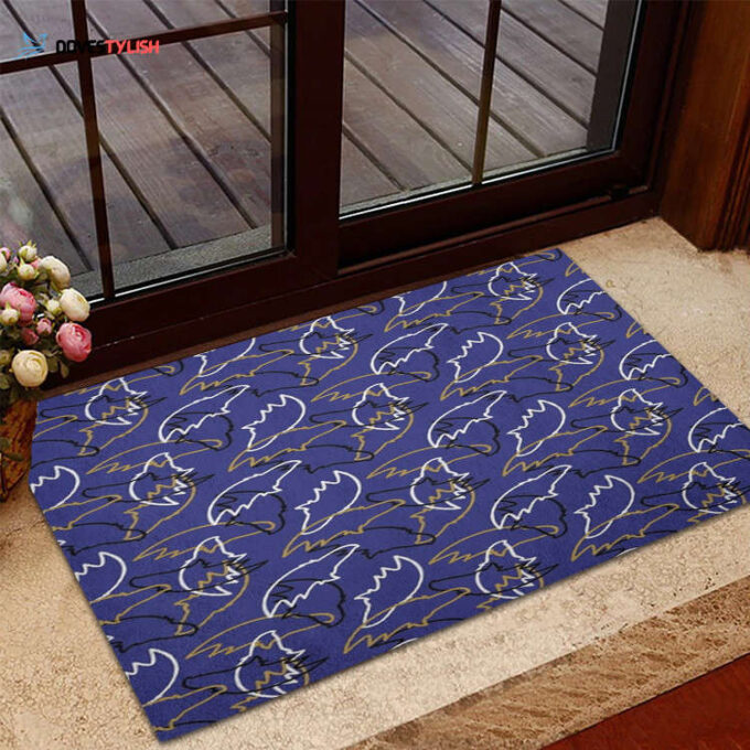 Baltimore Ravens Home Decor 2024 Foldable Doormat Indoor Outdoor Welcome Mat Home Decor