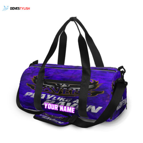 Baltimore Ravens Play Like A Raven Personalized Name Travel Bag Gym Bag