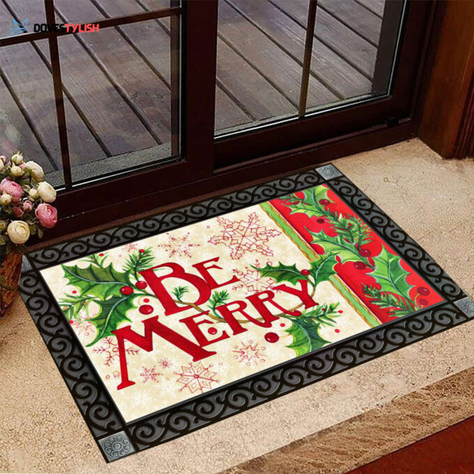 Be Merry Doormat Christmas Welcome Mat Holiday Door Mat House Decorations