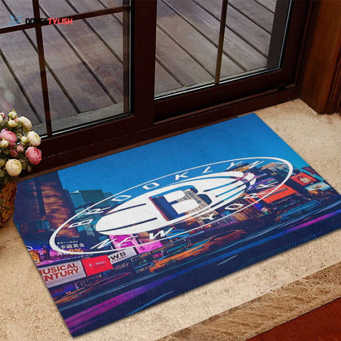 Brooklyn Nets Ball Street Foldable Doormat Indoor Outdoor Welcome Mat Home Decor