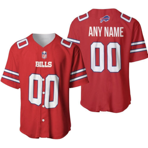 Buffalo Bills American Football Red Color Rush Jersey Style Custom Gift For Bills Fans Baseball Jersey