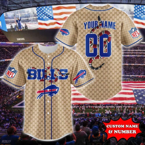 Buffalo Bills Baseball Jersey Gucci NFL Custom For Fans BJ2198