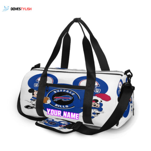 Buffalo Bills Mickey Minnie Personalized Name Travel Bag Gym Bag
