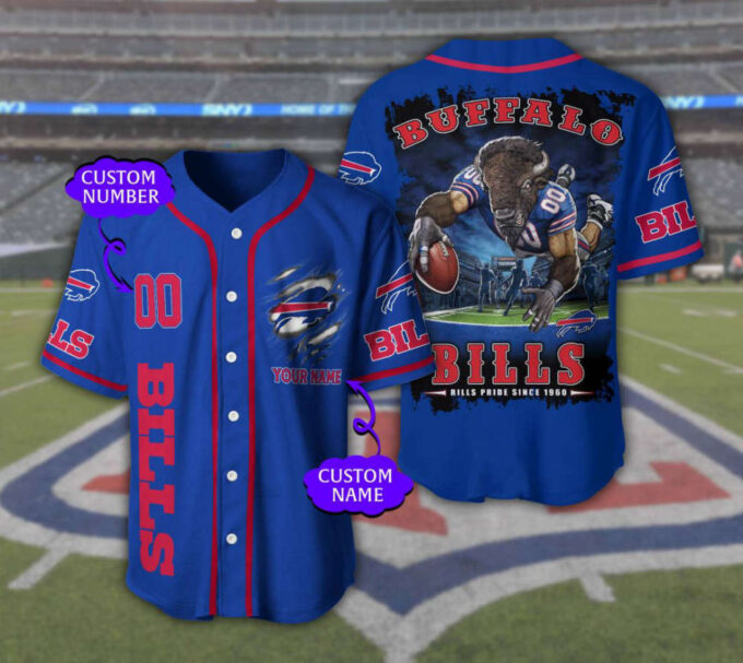 Buffalo Bills Personalized Baseball Jersey