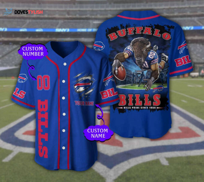 Buffalo Bills Personalized Baseball Jersey