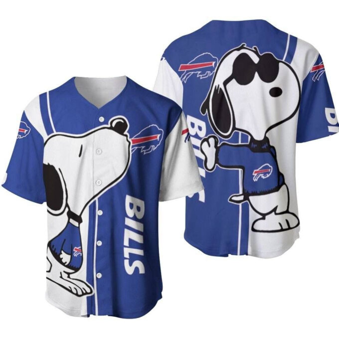 Buffalo Bills Snoopy Lover Printed Baseball Jersey