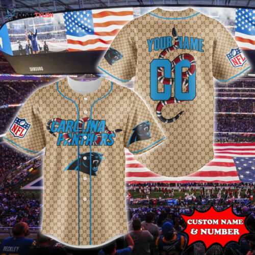 Carolina Panthers Baseball Jersey Gucci NFL Custom For Fans BJ2199