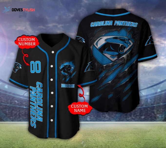 Carolina Panthers Personalized Baseball Jersey