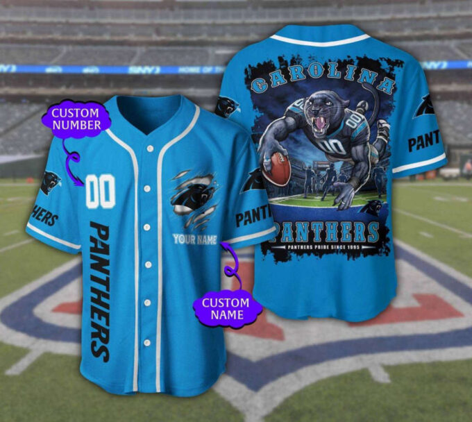 Carolina Panthers Personalized Baseball Jersey