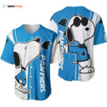 Carolina Panthers Snoopy Lover Printed Baseball Jersey