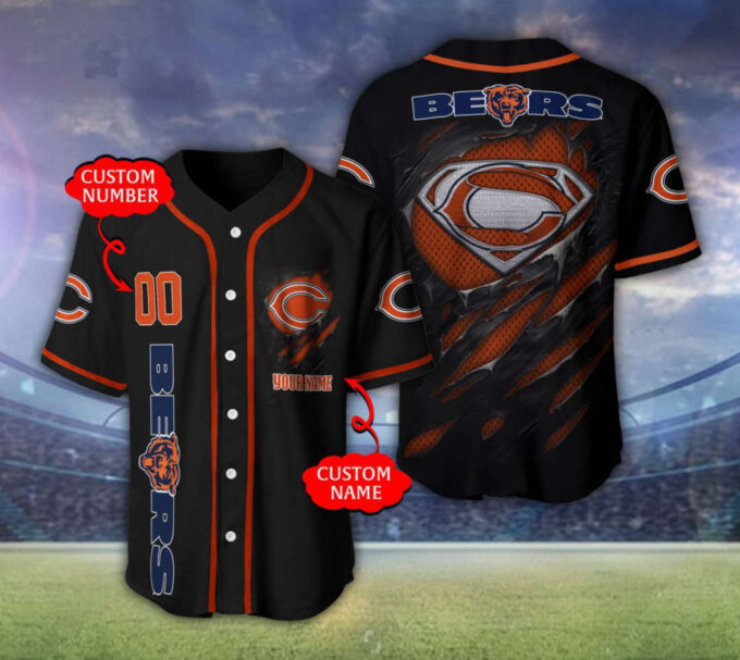 Chicago Bears Personalized Baseball Jersey