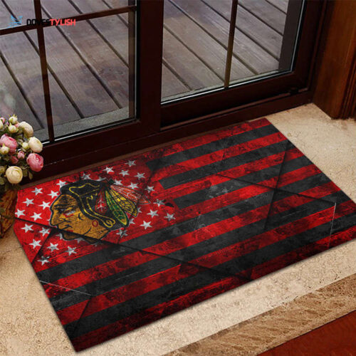 Chicago Blackhawks Emblem Home Decor 2024 Foldable Doormat Indoor Outdoor Welcome Mat Home Decor