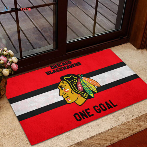 Chicago Blackhawks One Goal Foldable Doormat Indoor Outdoor Welcome Mat Home Decor