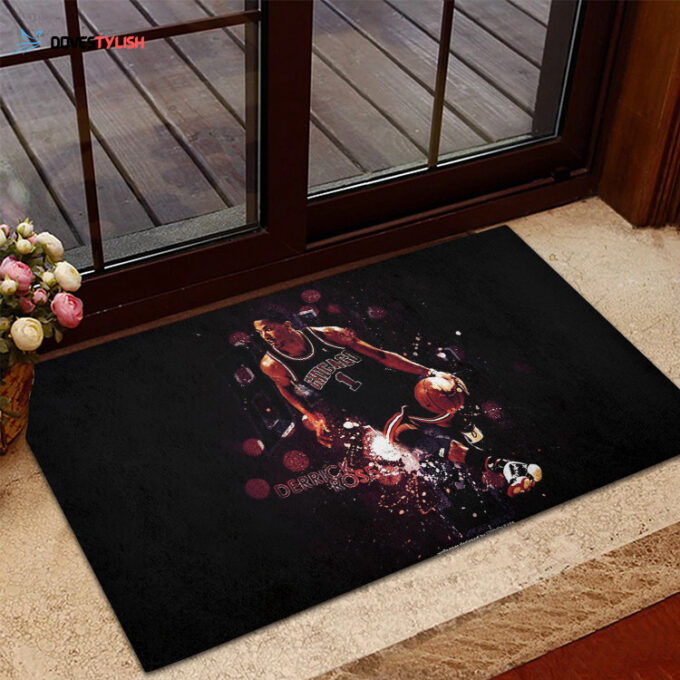 Chicago Bulls 01 Derrick Rose Home Decor 2024 Foldable Doormat Indoor Outdoor Welcome Mat Home Decor