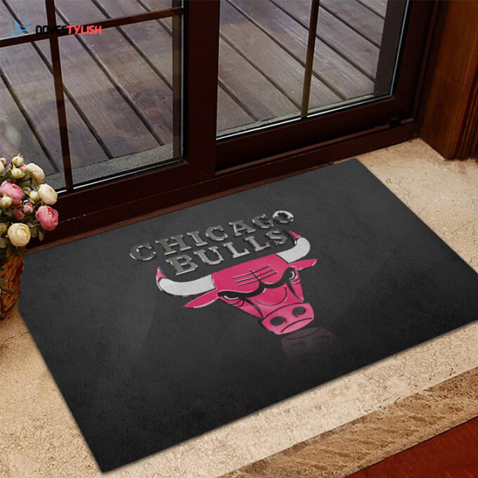 Chicago Bulls Emblem Home Decor 2024 Foldable Doormat Indoor Outdoor Welcome Mat Home Decor