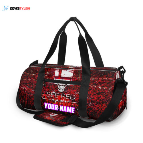 Chicago Bulls Emblem See Red Unisex Gift Tee 2024Personalized Name Travel Bag Gym Bag.jpeg
