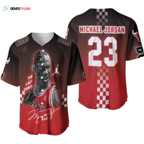 Chicago Bulls Michael Jordan 3 Signature The Last Dance Legendary Captain Baseball Jersey