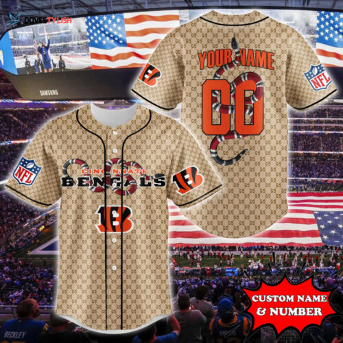 Cincinnati Bengals Baseball Jersey Gucci NFL Custom For Fans