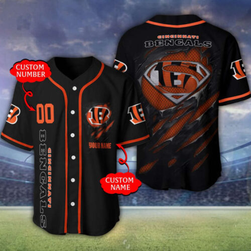 Cincinnati Bengals Personalized Baseball Jersey