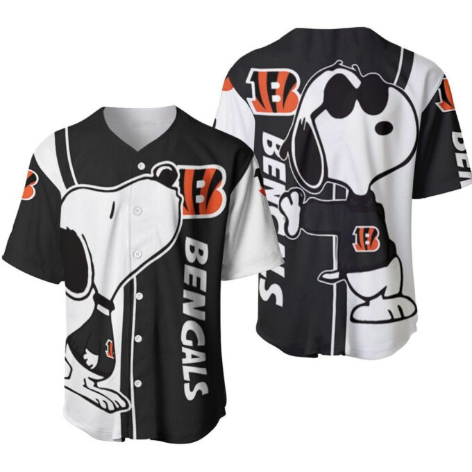 Cincinnati Bengals Snoopy Lover Printed Baseball Jersey