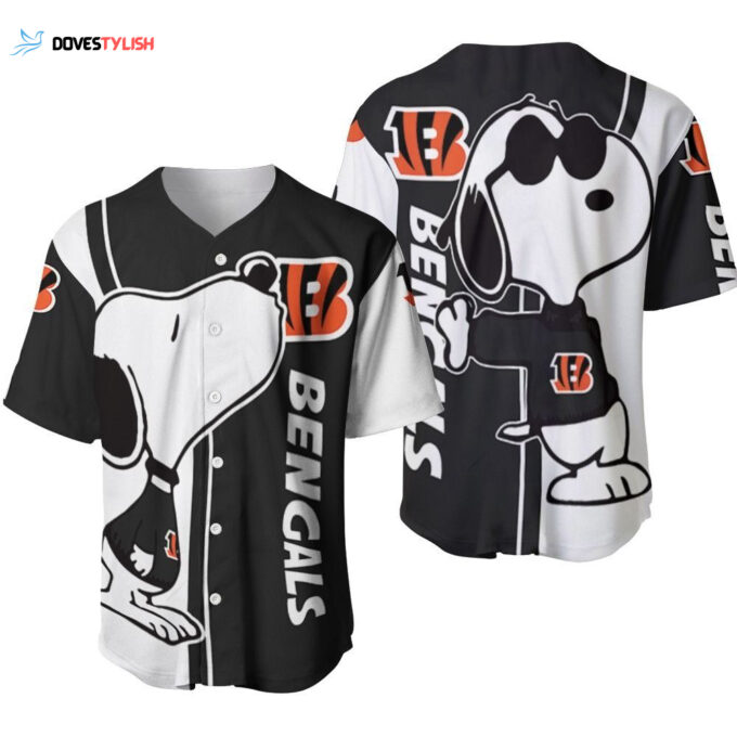 Cincinnati Bengals Snoopy Lover Printed Baseball Jersey